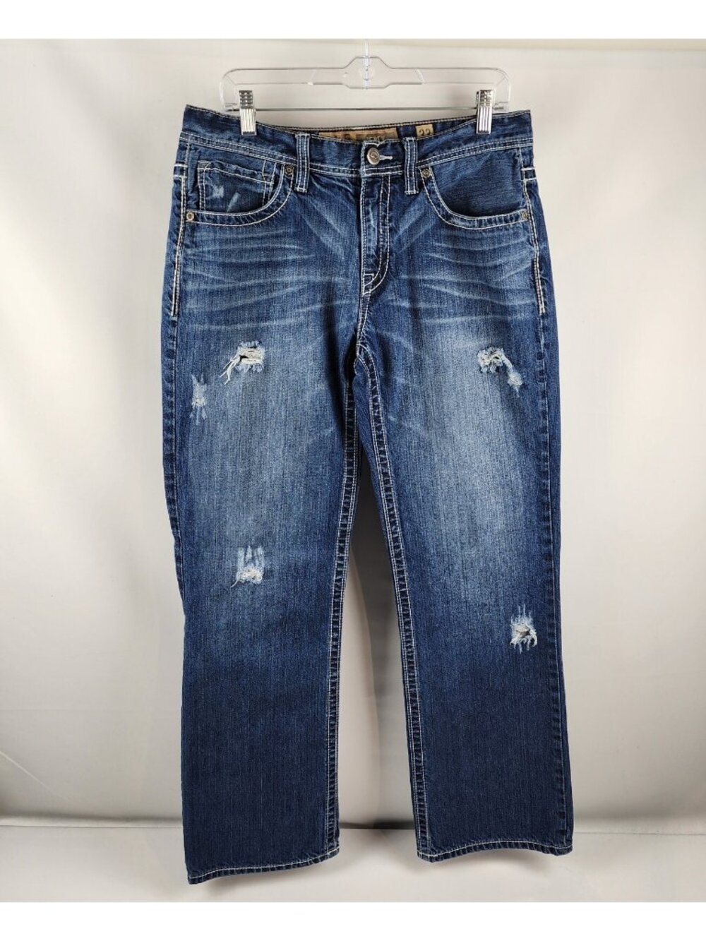 Buckle BKE Jeans Mens 33 Derek Distressed Bootleg Western Blue Denim (33x31)